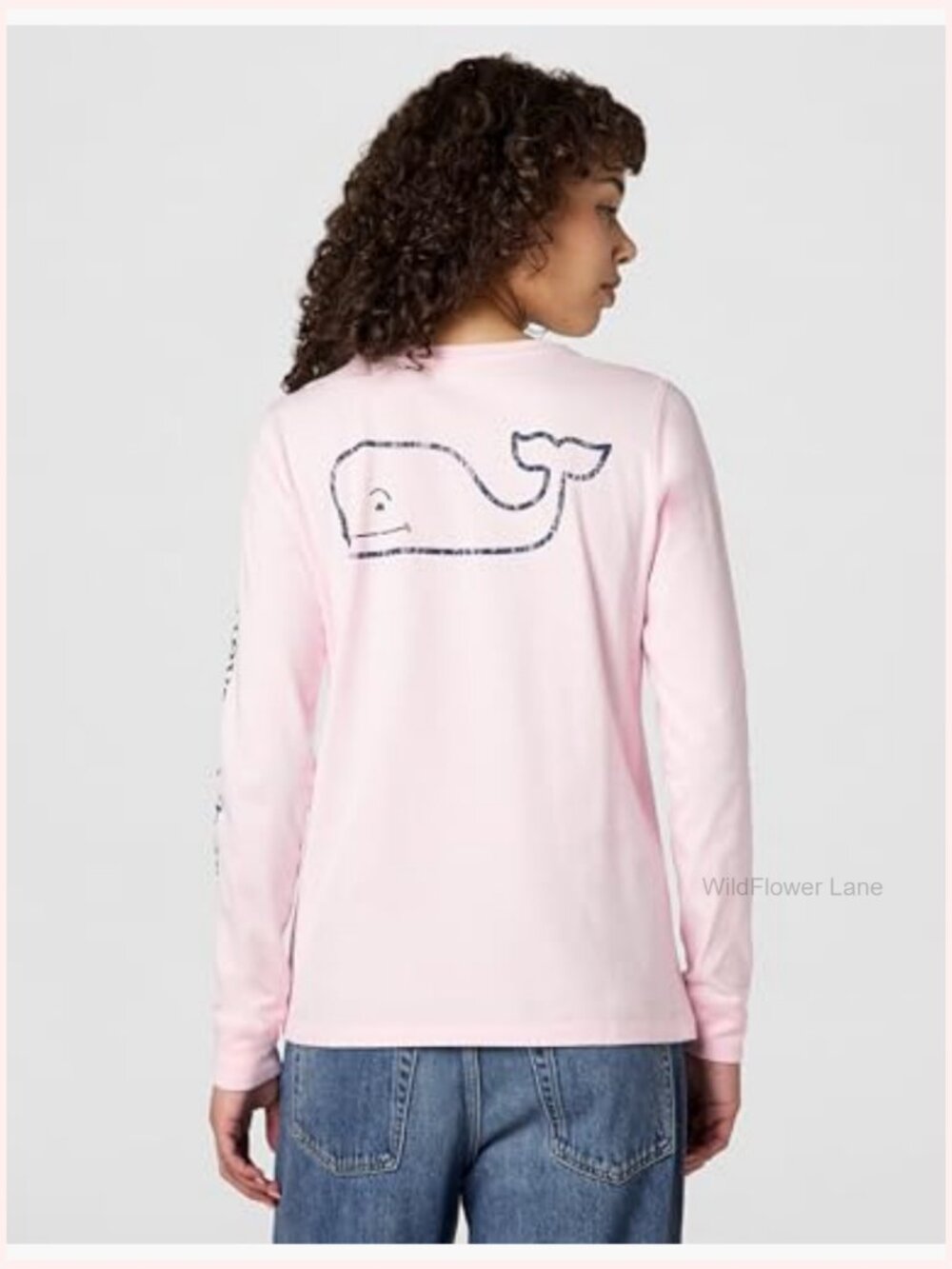Women's Cotton Long Sleeve Crew Neck Pocket Tee - Picture 2 of 4